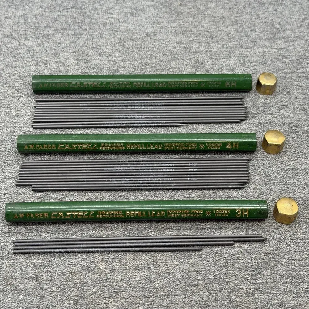 Vintage Faber-Castell 7pc Drawing Set 9032 Locktite 9400 Refill Tubes W Germany